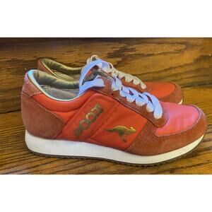 Vintage Kangaroos Zipper Pouch Red Suede Gold Women’s 6.5